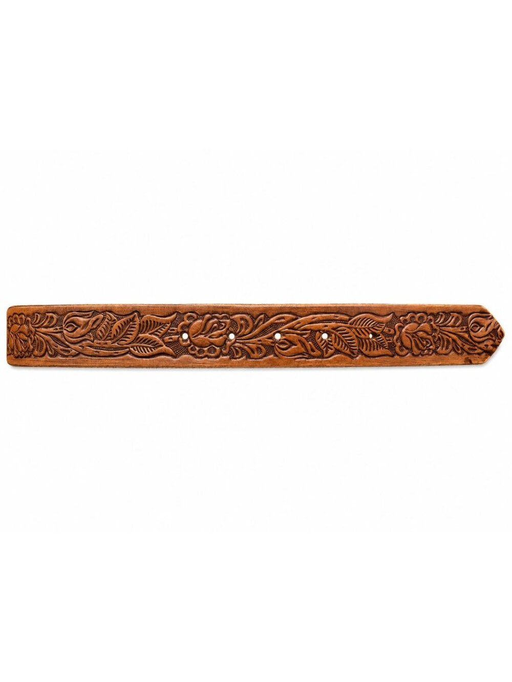 Hand Tooled Brown Leather Belt Western Rose Floral Marked "Ashleigh" Sz 34 - Picture 5 of 6
